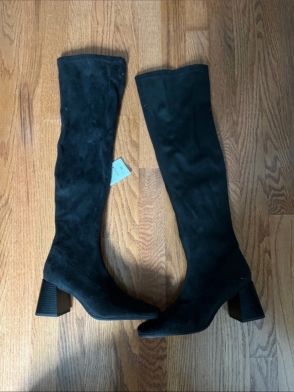 NWT Zara black suede boots
